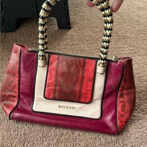 Bulgari Red and Cream Satchel